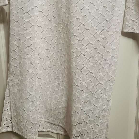 Beautiful like new white cotton Talbots dress or bathing suit cover up size xs - Picture 3 of 9